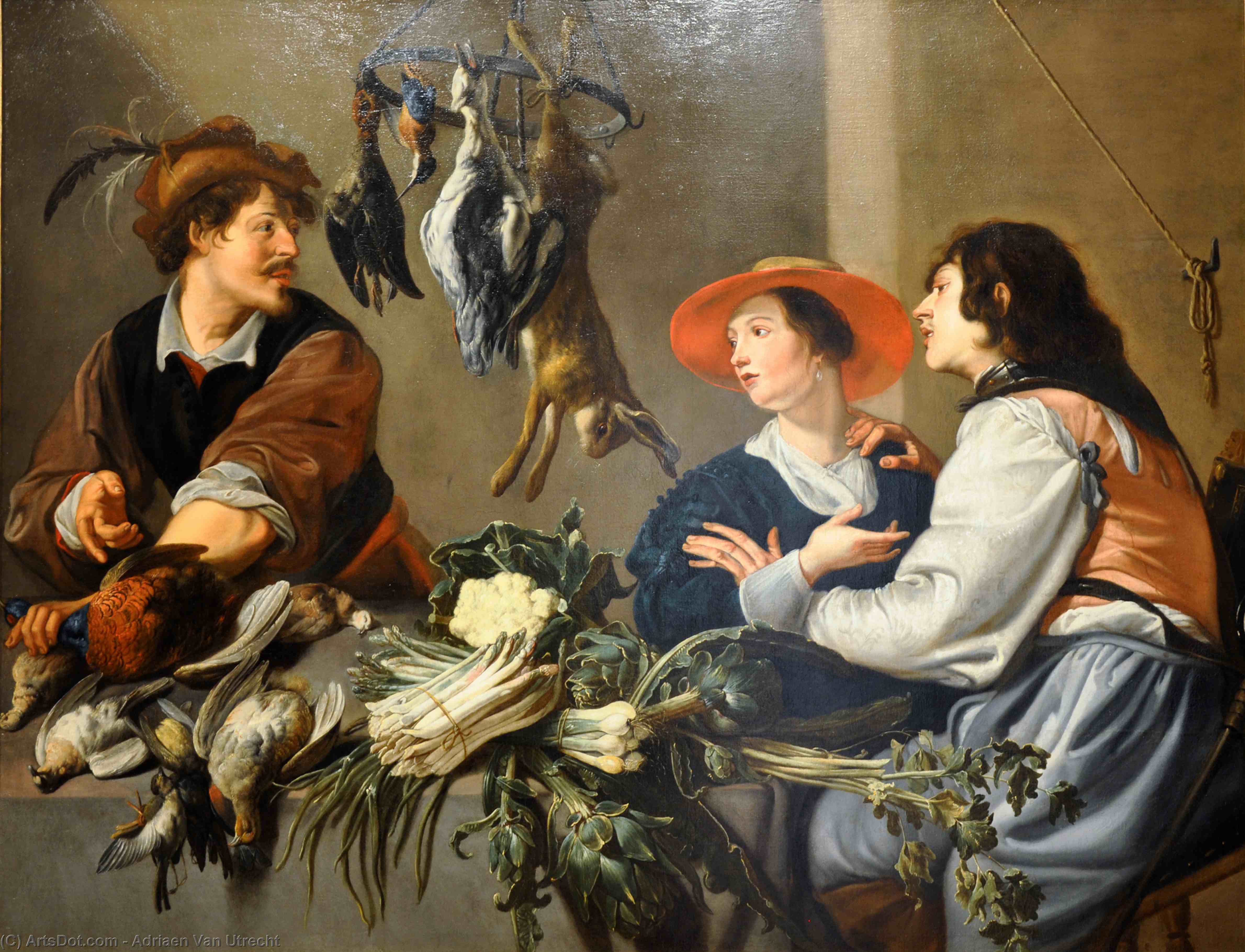 Merchants Game And Vegetables — Adriaen Van Utrecht