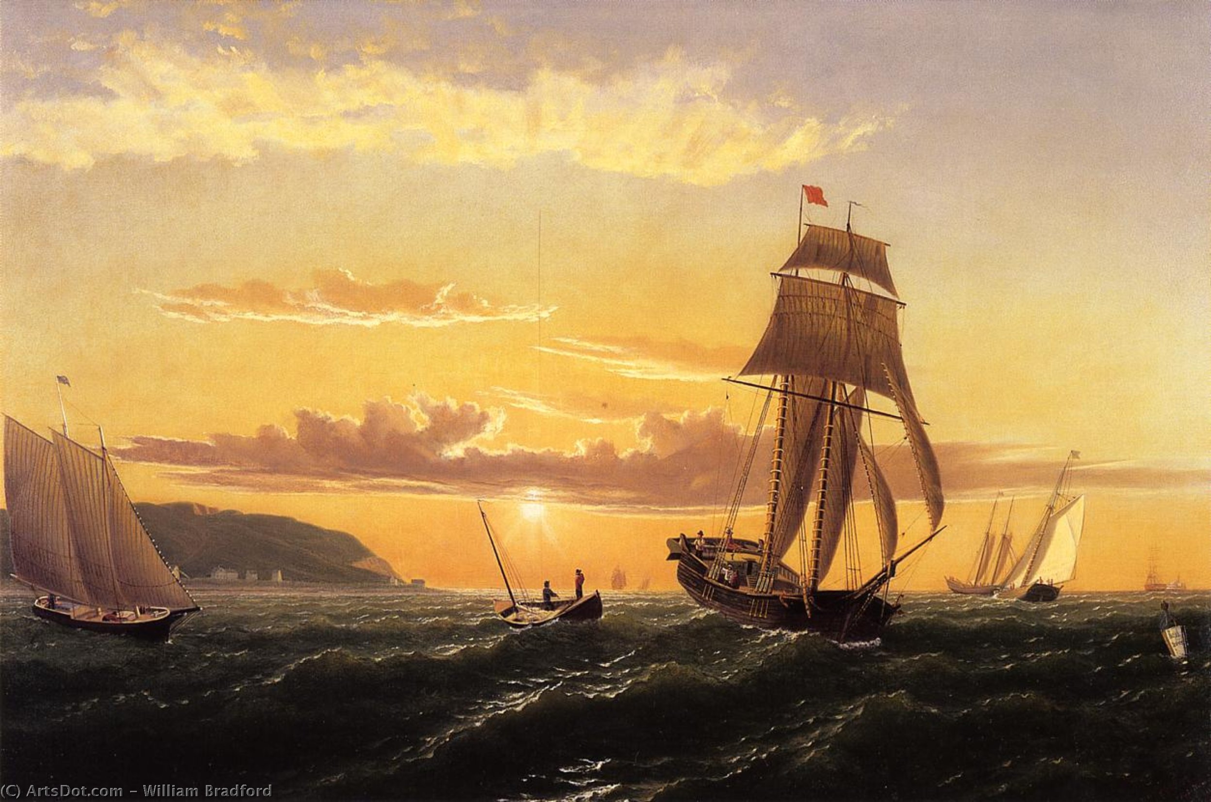 Sunrise On The Bay Of Fundy — William Bradford