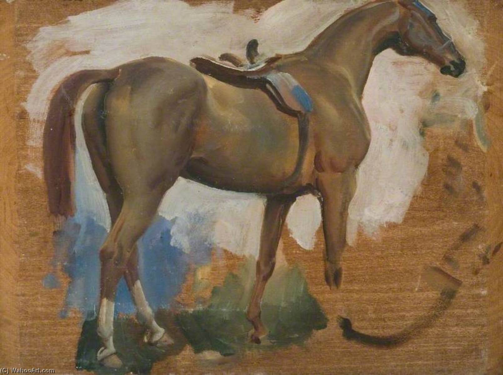 Study Of A Bay Horse (verso) — Sir Alfred James Munnings