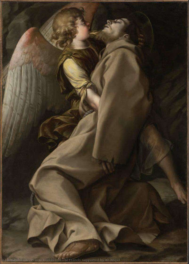 St Francis Supported By An Angel — Orazio Gentileschi