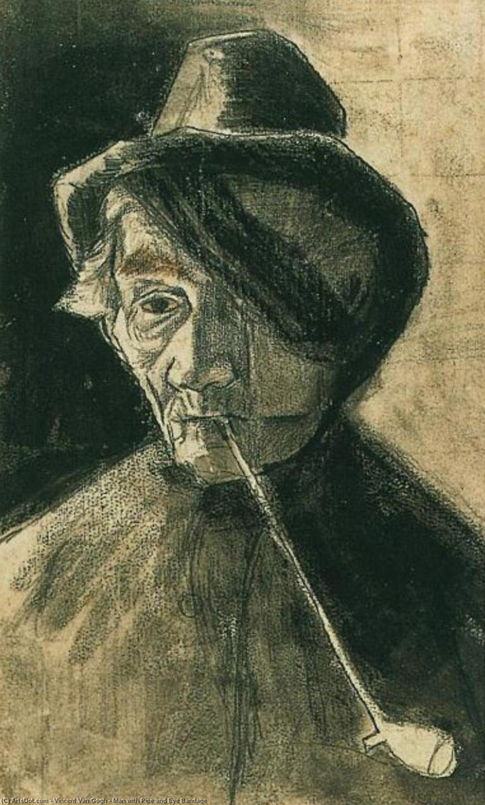 Man With Pipe And Eye Bandage — Vincent Willem Van Gogh