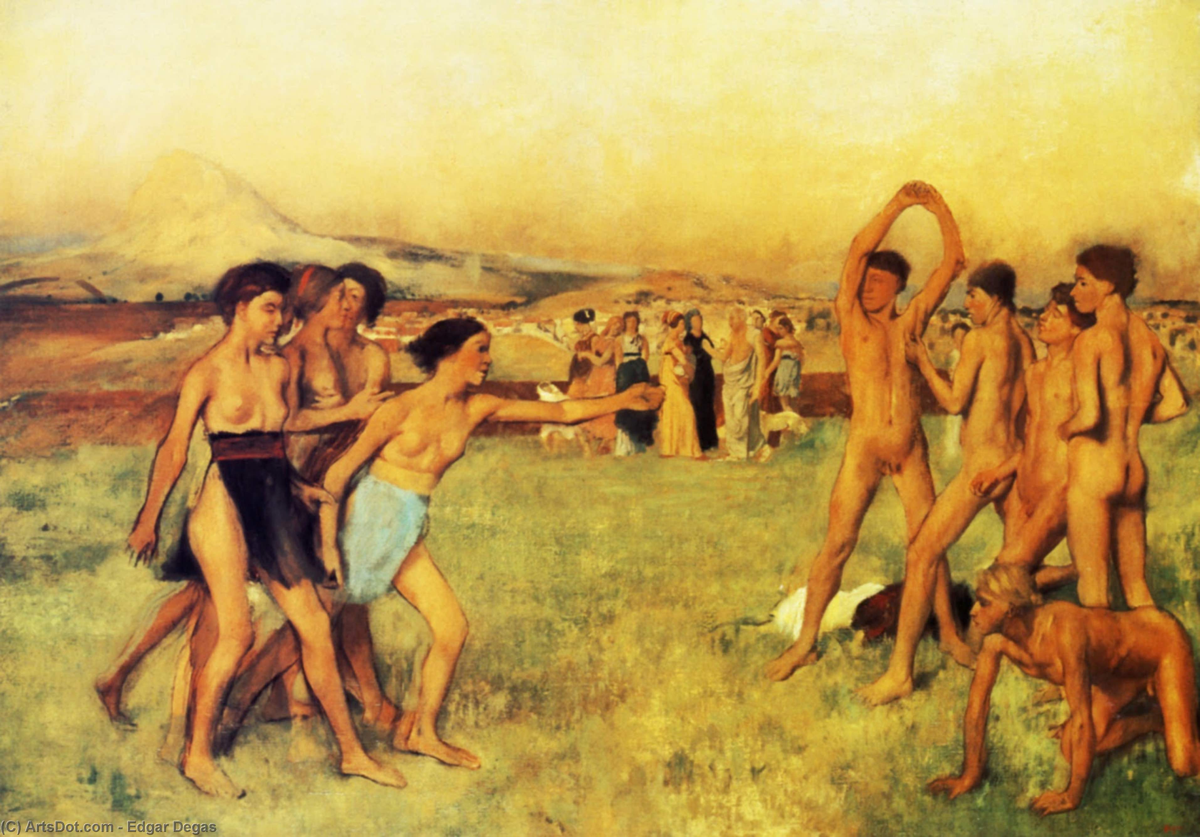 Spartan Girls Challenging Boys — Edgar Degas