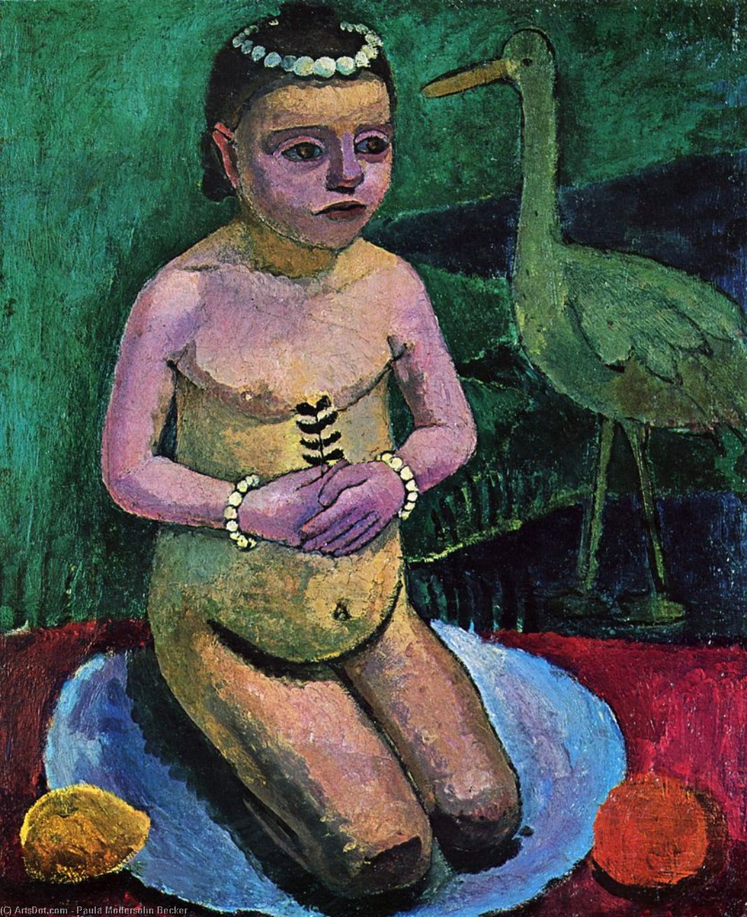 Girl With Stork — Paula Modersohn-becker