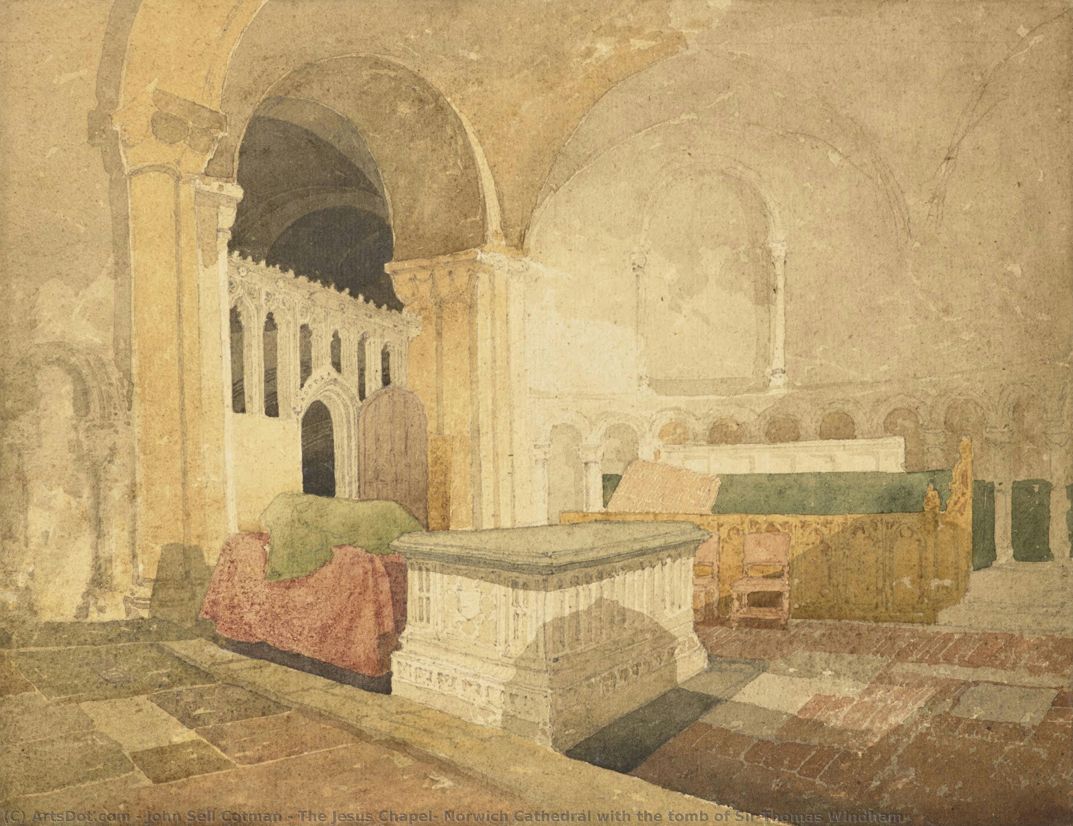 The Jesus Chapel, Norwich Cathedral With The Tomb Of Sir Thomas Windham — John Sell Cotman