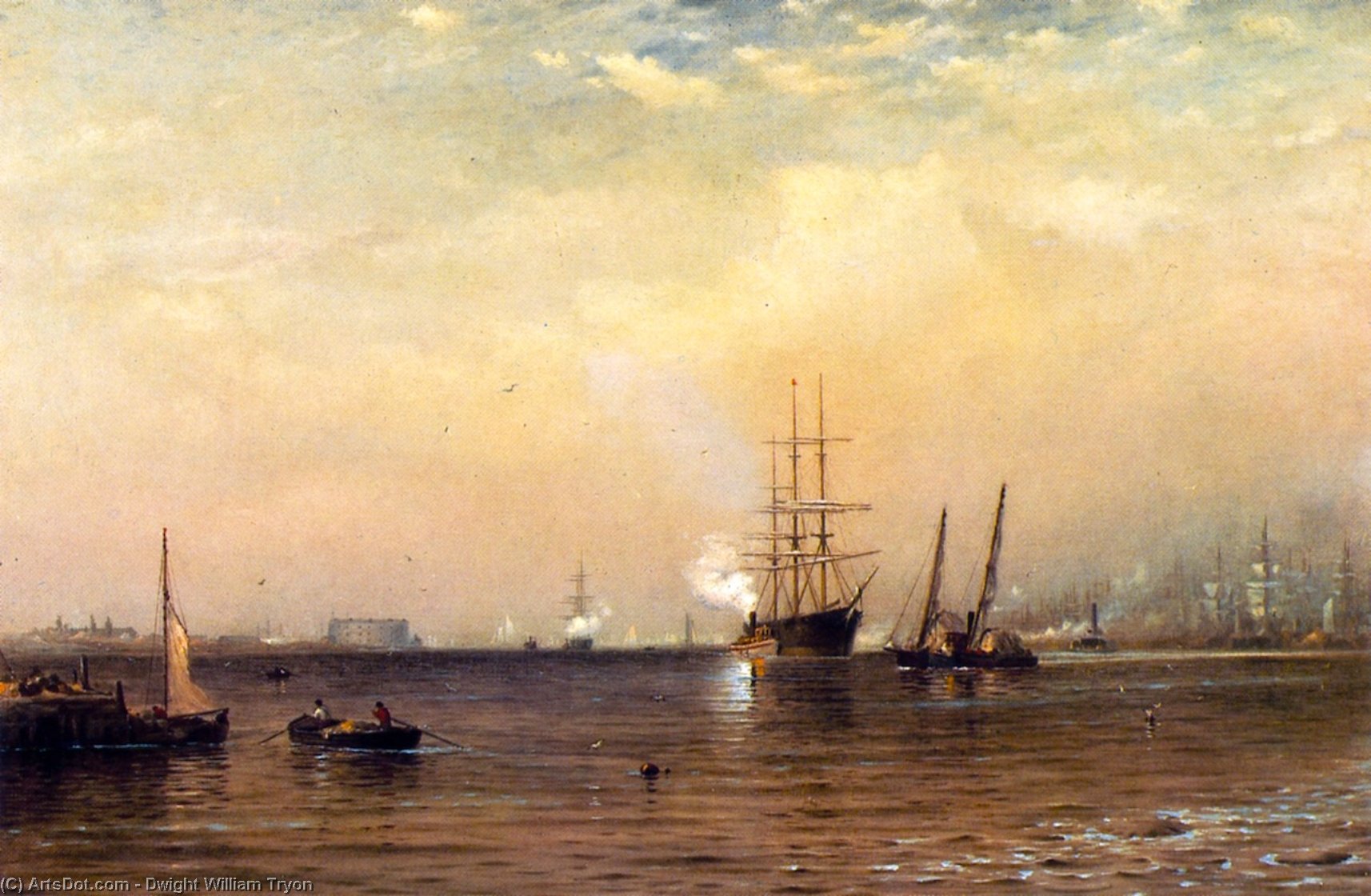 Morning On The East River From The Brooklyn Side — Dwight William Tryon