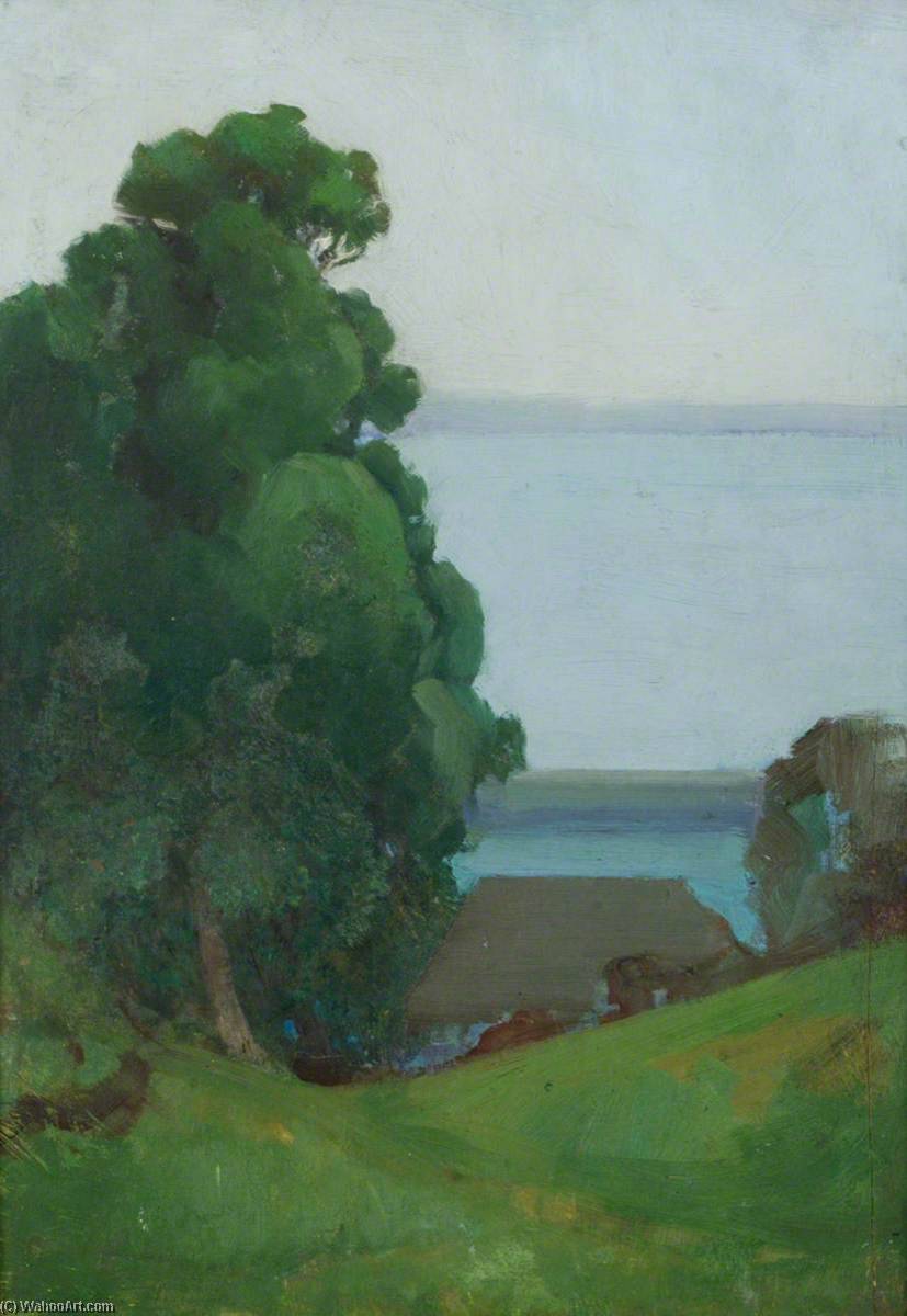 Trees On A Hill Near The Sea — Benjamin Haughton