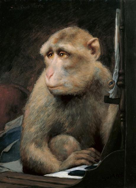 Monkey Playing Pianoforte — Gabriel Cornelius Ritter Von Max