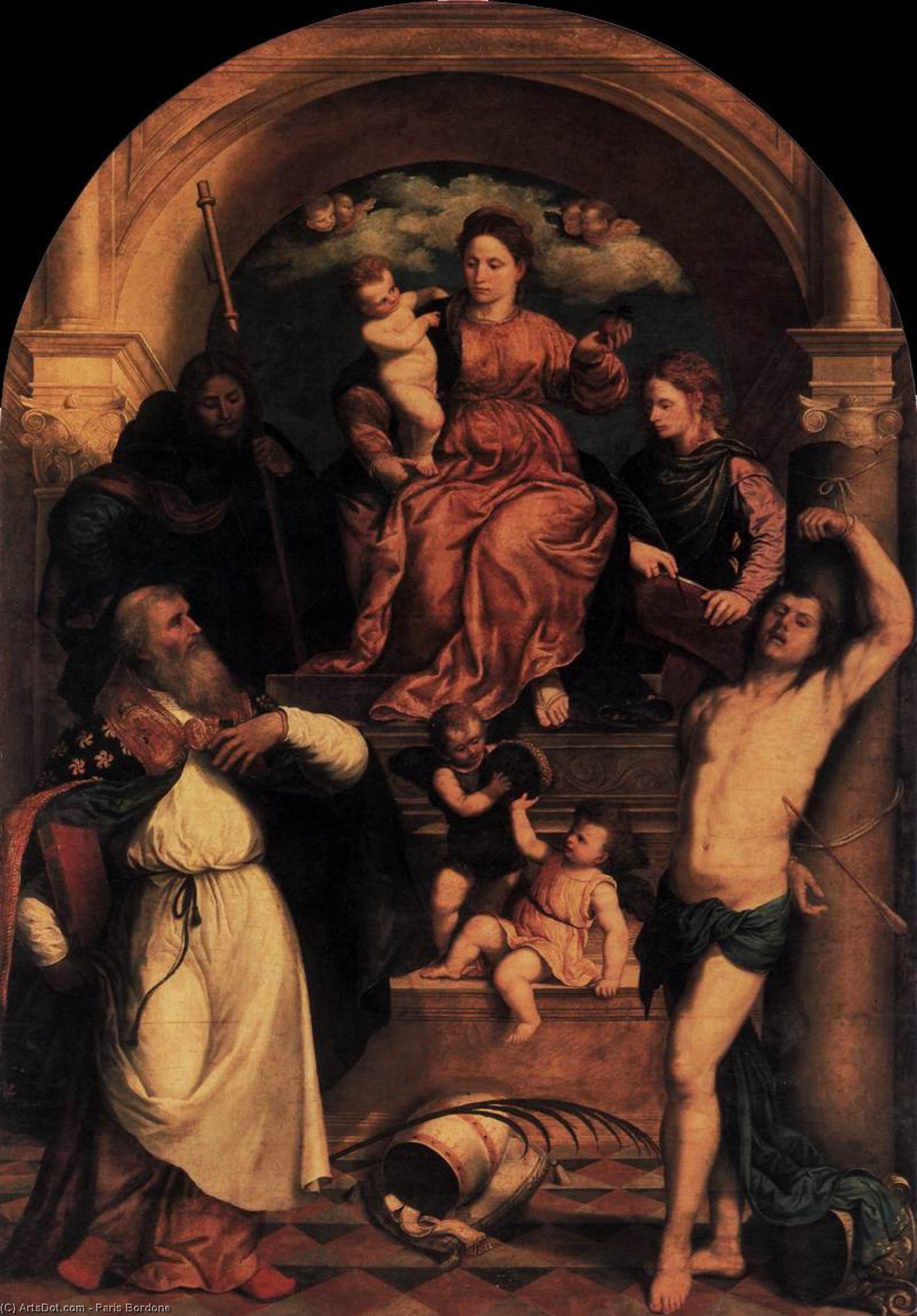 Madonna And Child With Saints — Paris Bordone