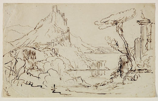 Sketch For An Allegorical Or Architectural Fantasy — Thomas Cole