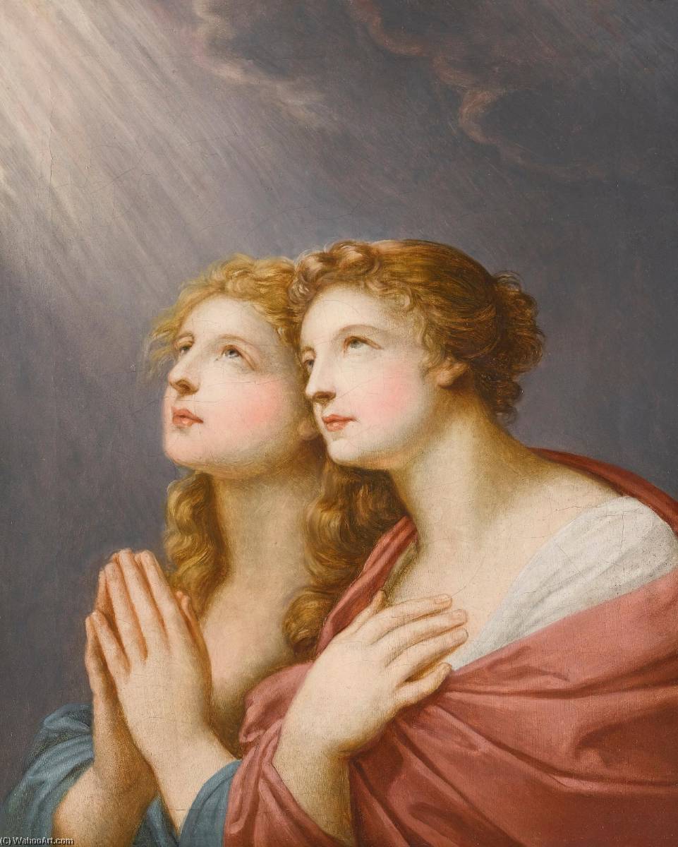 Study For Two Female Figures Praying — Friedrich Heinrich Füger