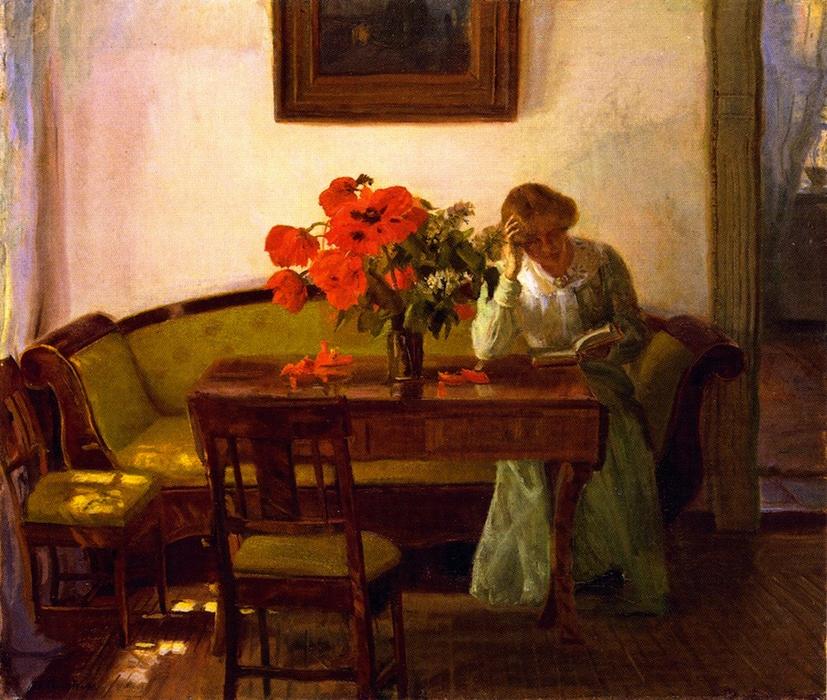 Interior With Red Popies — Anna Kirstine Ancher