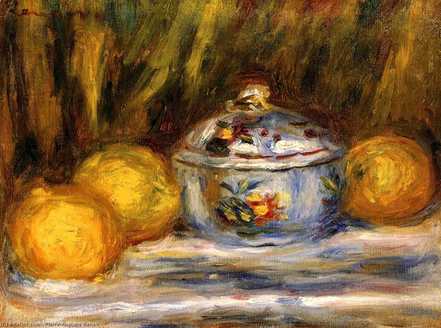 Sugar Bowl And Lemons — Pierre-auguste Renoir