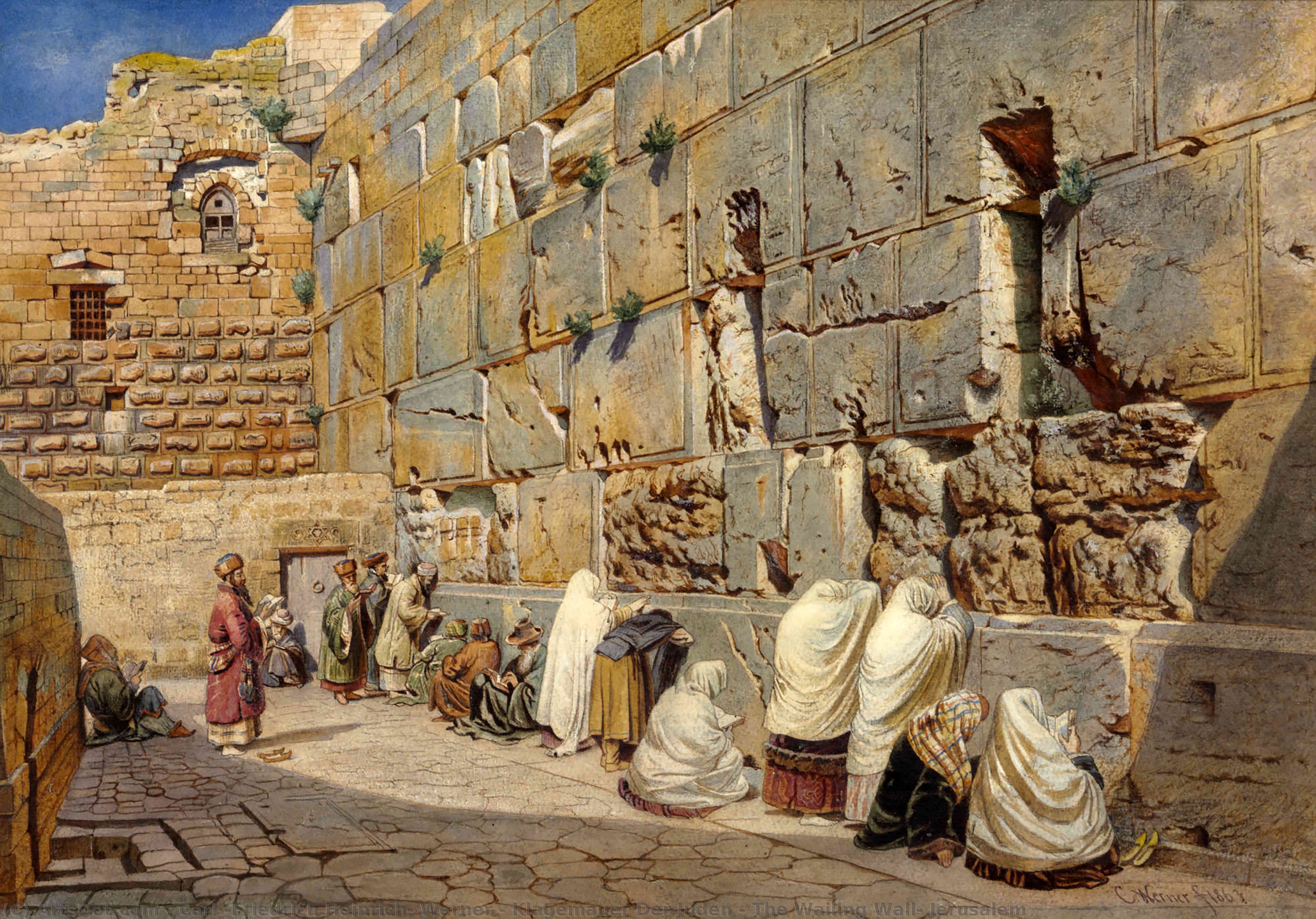 Klagemauer Der Juden - The Wailing Wall, Jerusalem — Carl (friedrich Heinrich) Werner