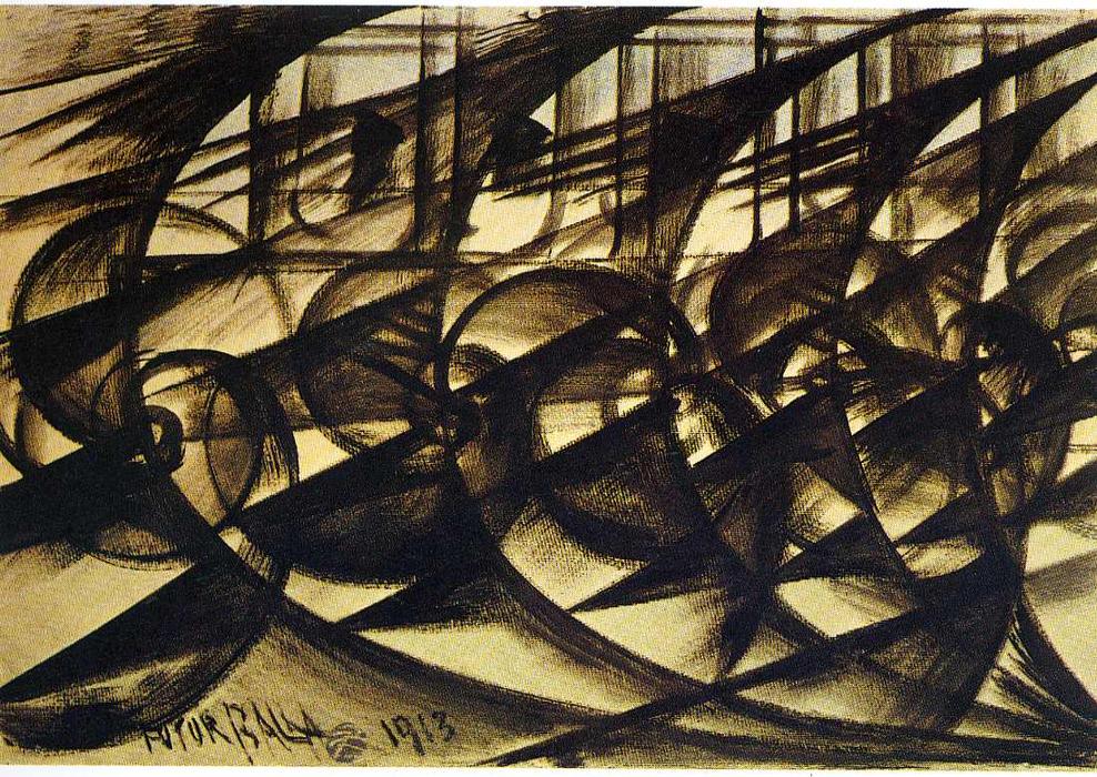 Speeding Car (study). Abstract Speed. — Giacomo Balla