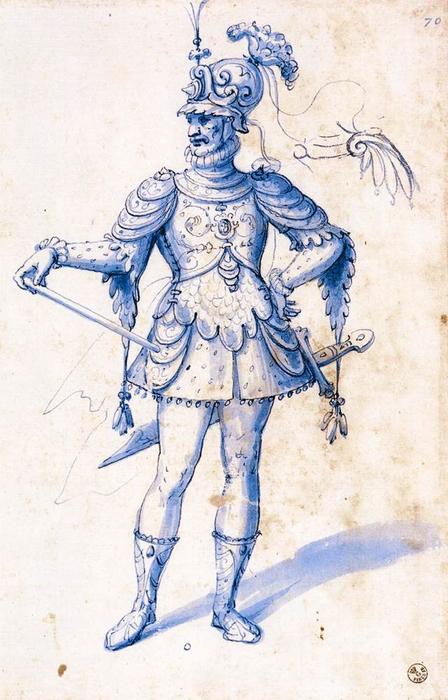 Costume Drawing For A Knight — Giuseppe Arcimboldo