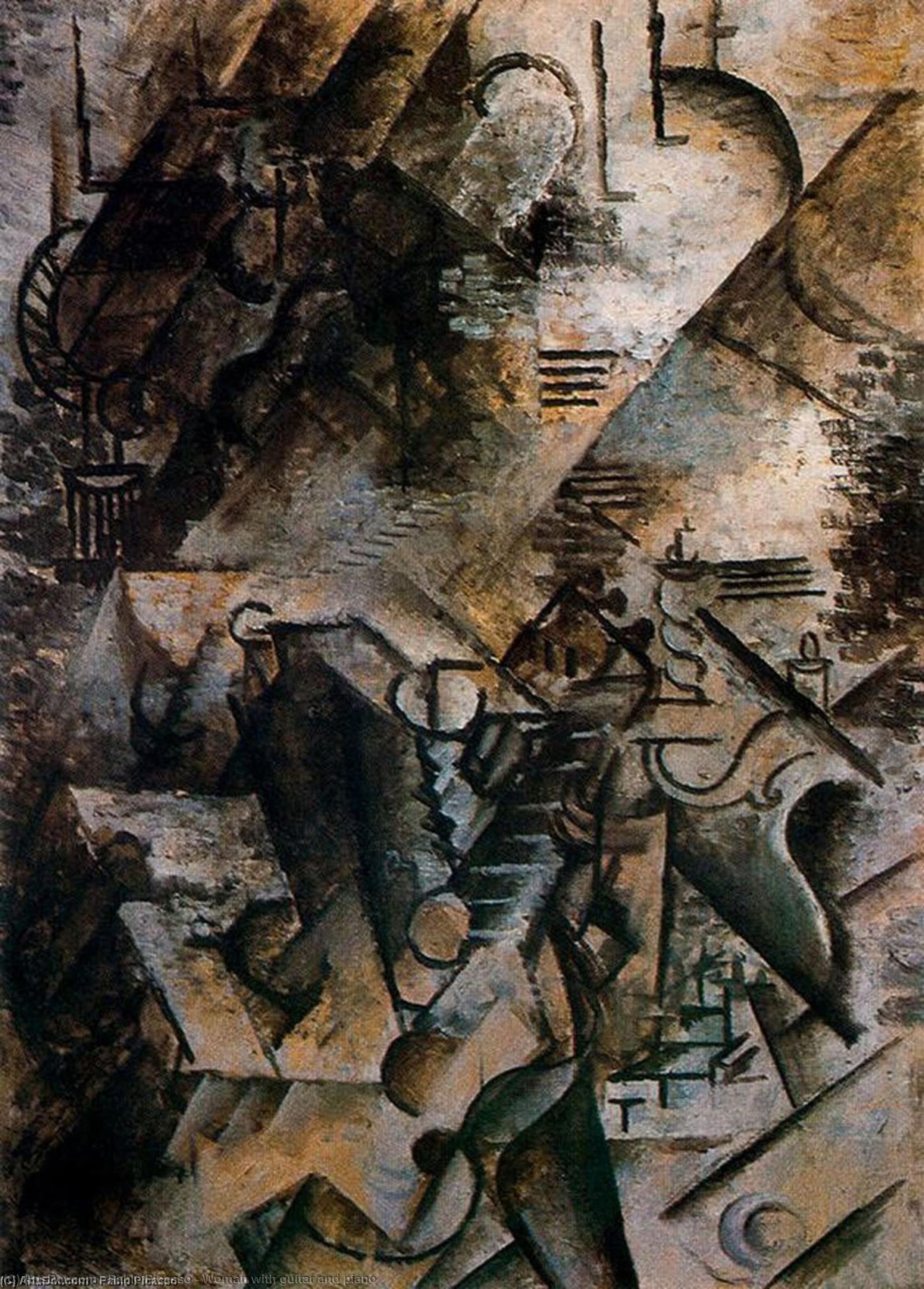 Mujer Con Guitarra Y Piano — Pablo Picasso