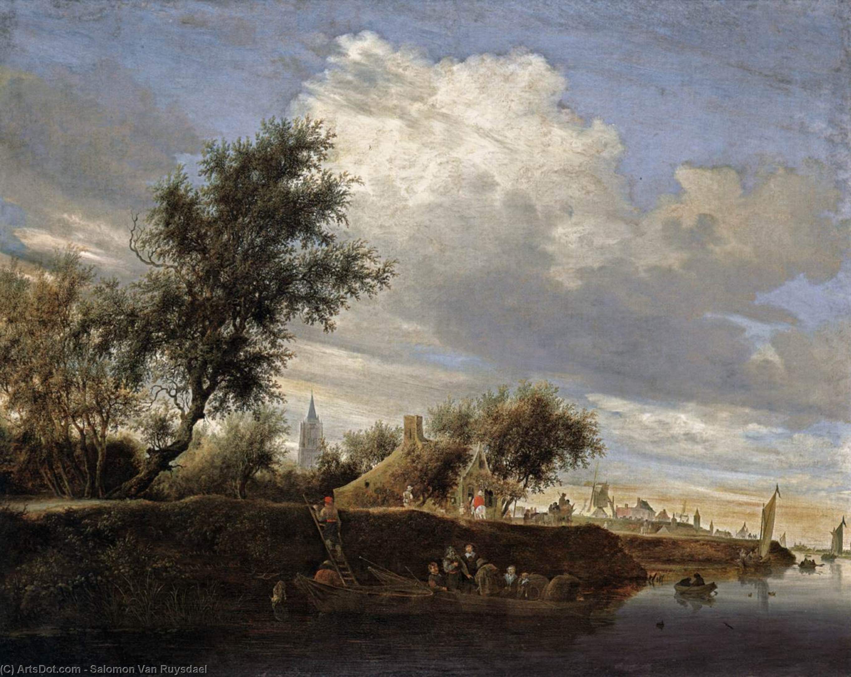 Ferry Near Gorinchem — Salomon Van Ruysdael