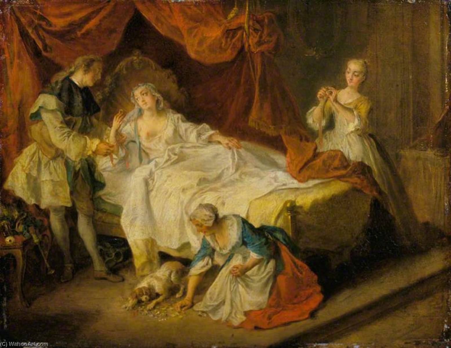 A Tale From La Fontaine (le Petit Chien Qui Secue De L'argent Et Des Pierreries) — Nicolas Lancret
