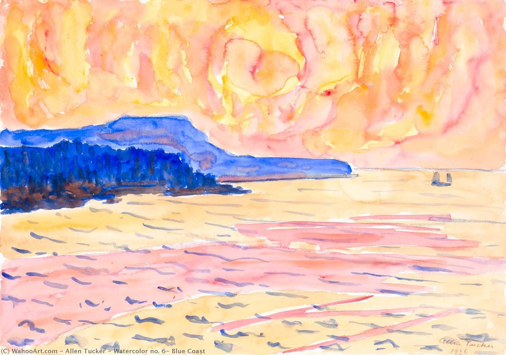 Watercolor No. 6, Blue Coast — Allen Tucker