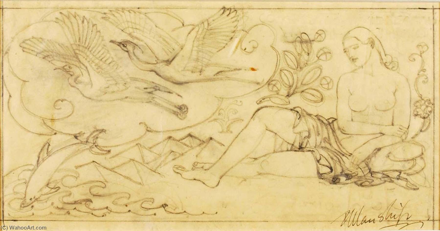 Nude With Birds And Fishes — Paul Manship