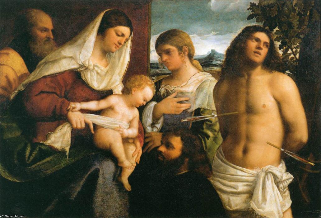 The Holy Family With St Catherine, St Sebastian And A Donor — Sebastiano Del Piombo