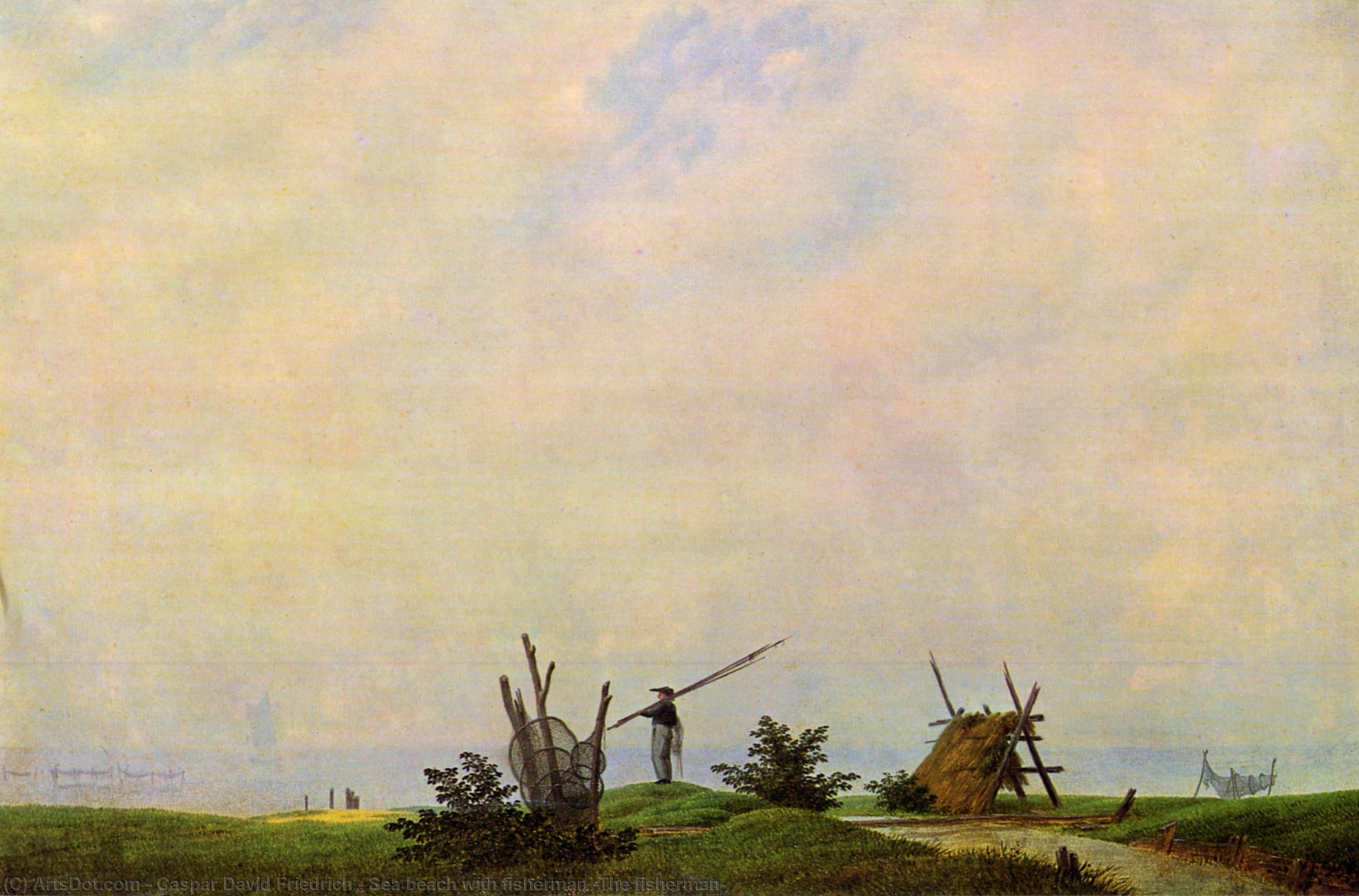Sea Beach With Fisherman (the Fisherman) — Caspar David Friedrich