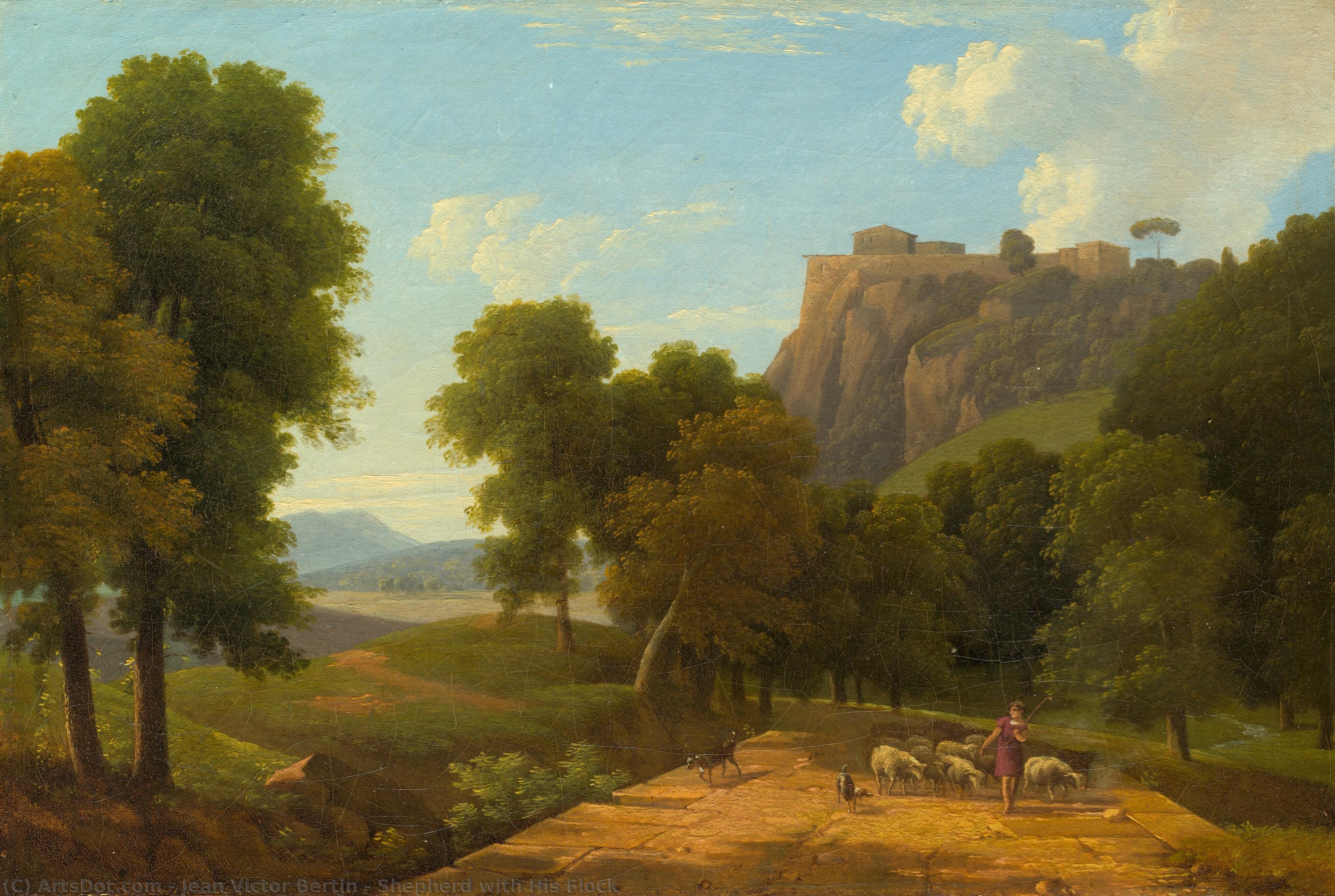 Shepherd With His Flock — Jean-victor Bertin