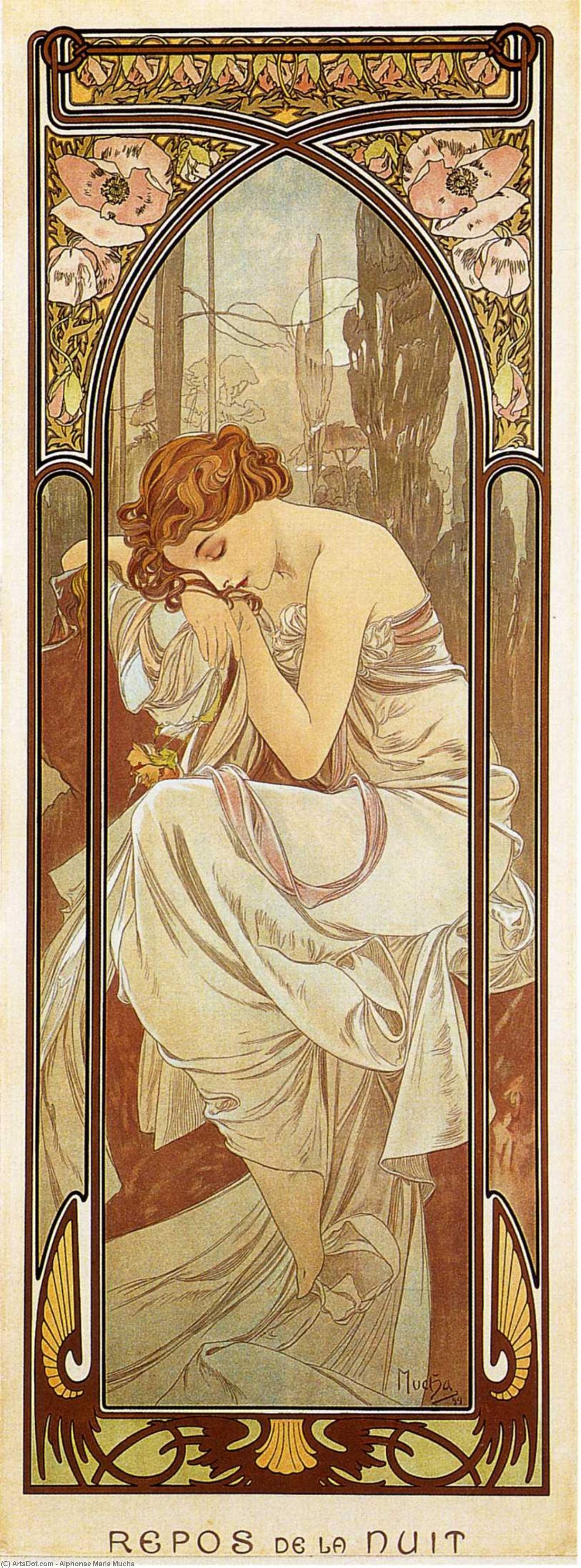 Night's Rest — Alphonse Mucha