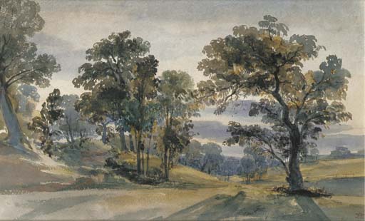 A Parkland View At Dusk — William Leighton Leitch