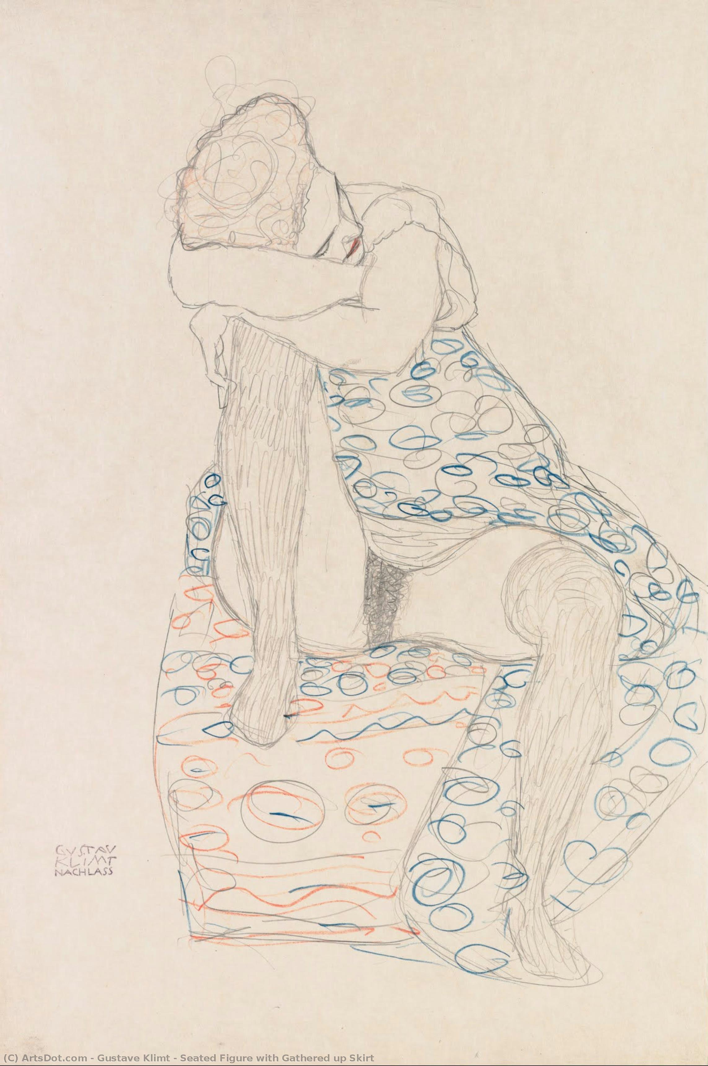 Seated Figure With Gathered Up Skirt — Gustav Klimt