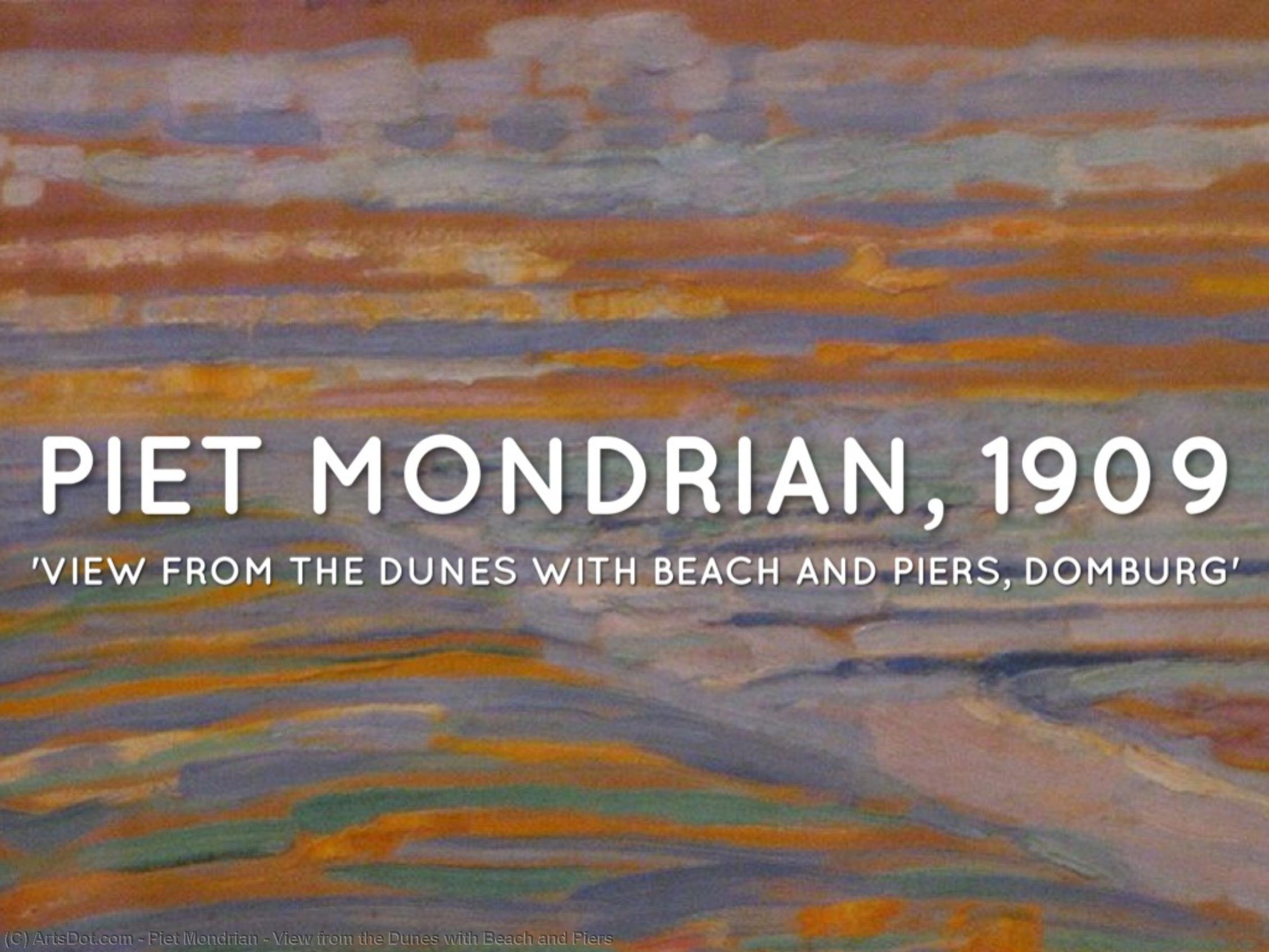 View From The Dunes With Beach And Piers — Piet Mondrian