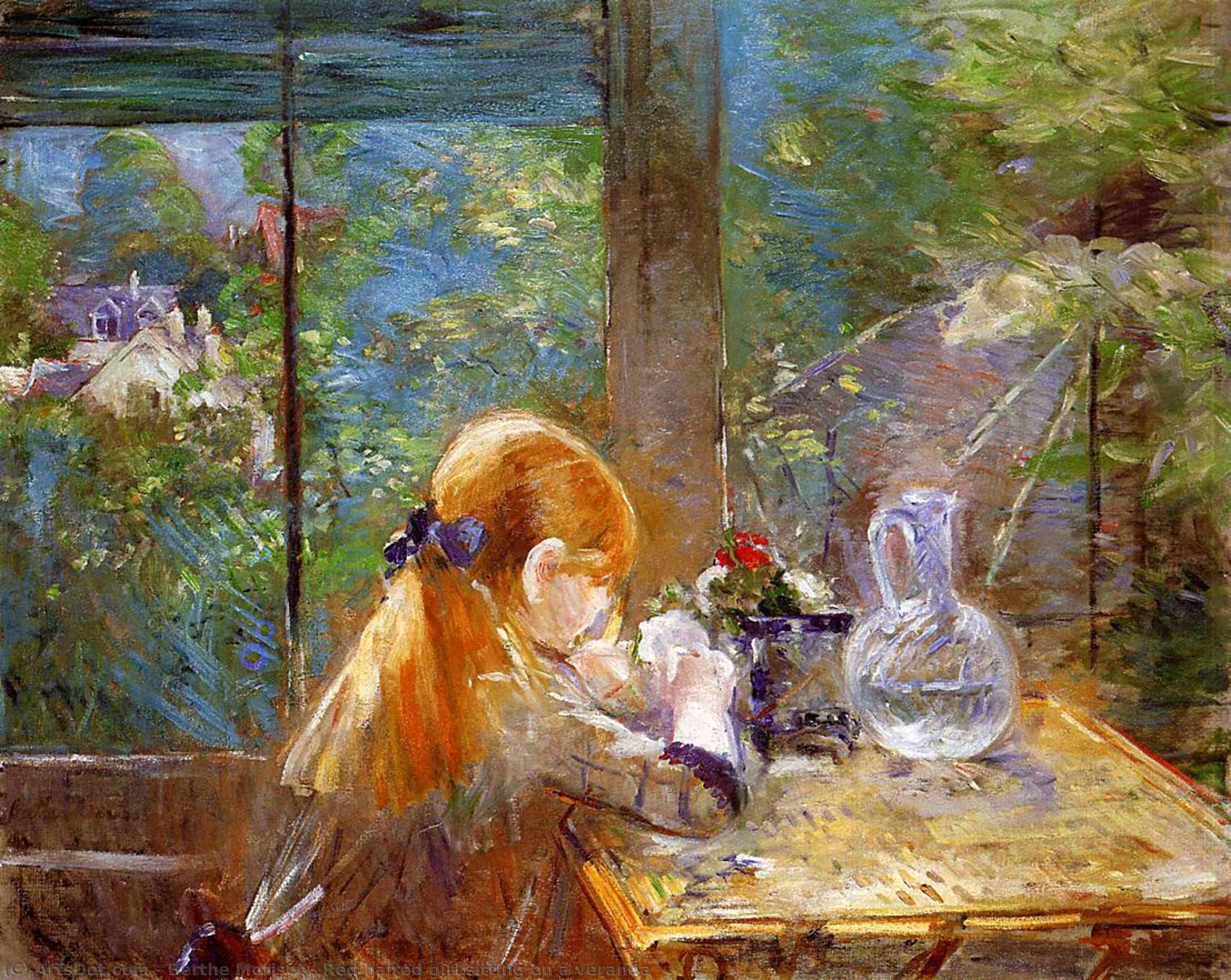 Red Haired Girl Sitting On A Veranda — Berthe Morisot