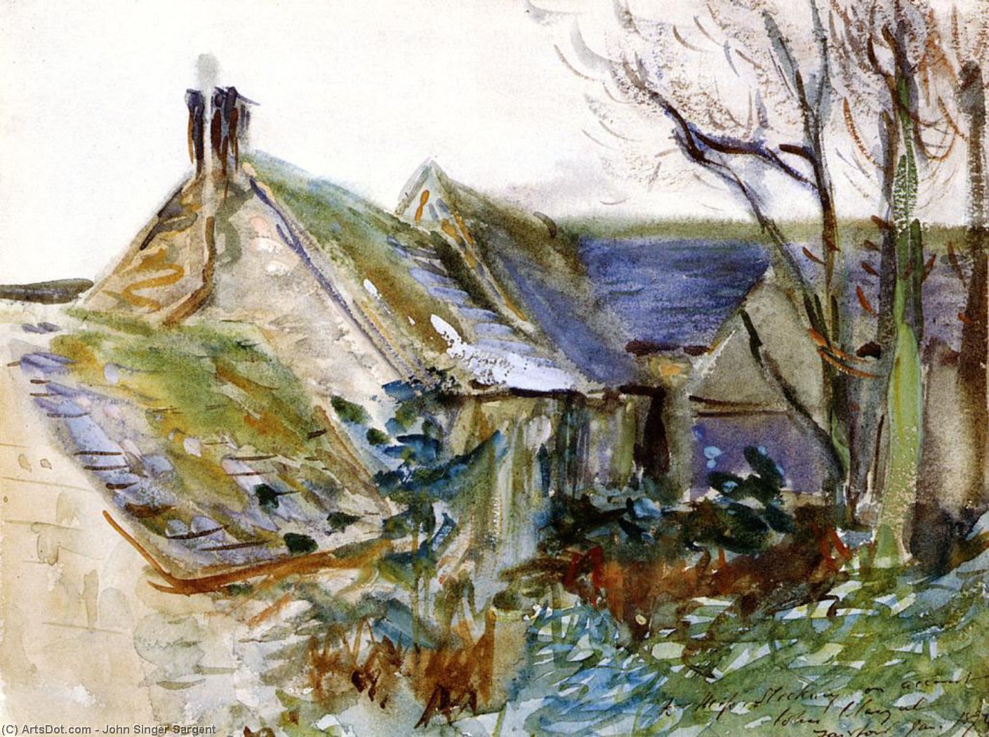 Cottage At Fairford, Gloucestershire (also Known As Outbuildings, Morgan Hall) — John Singer Sargent