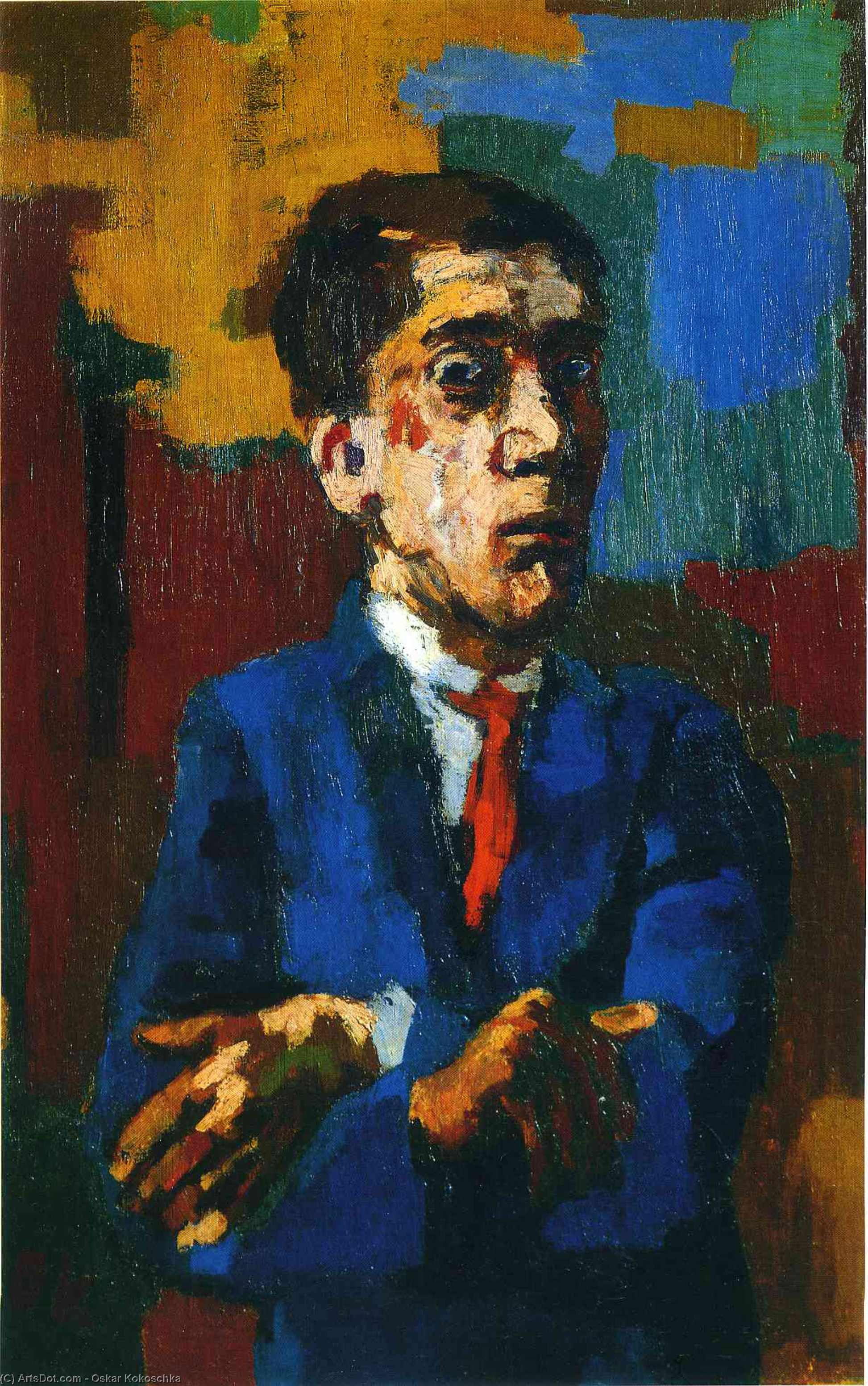 Self Portrait With Crossed Arms — Oskar Kokoschka