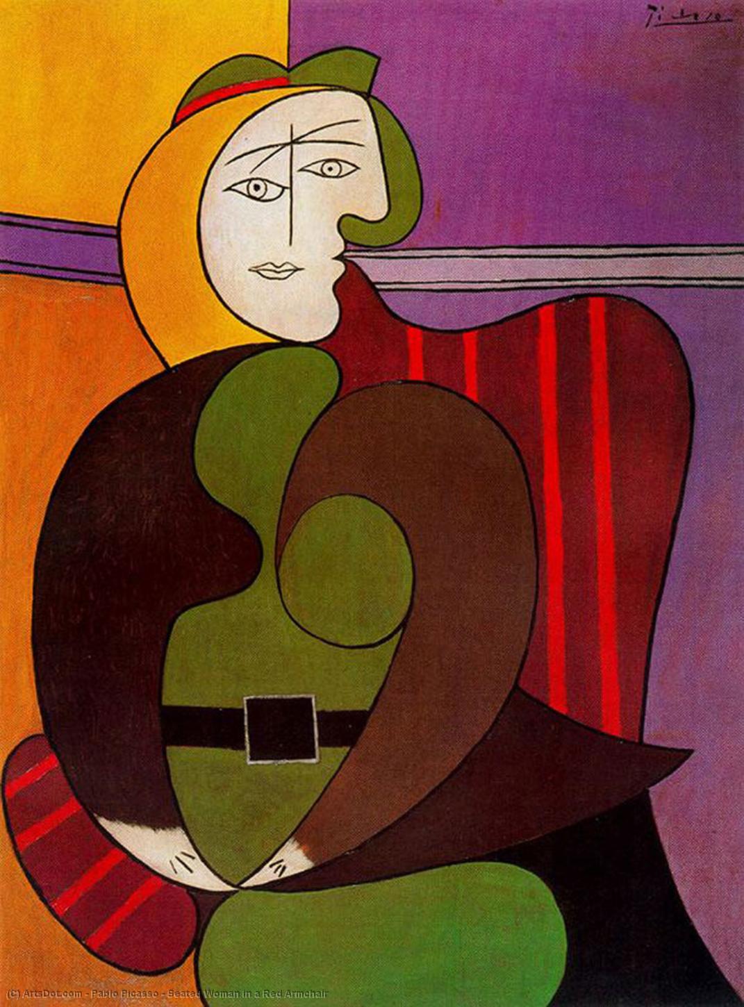 Seated Woman In A Red Armchair — Pablo Picasso