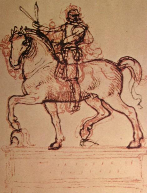 Zeichnung Eines Reittiers Denkmals — Leonardo Da Vinci