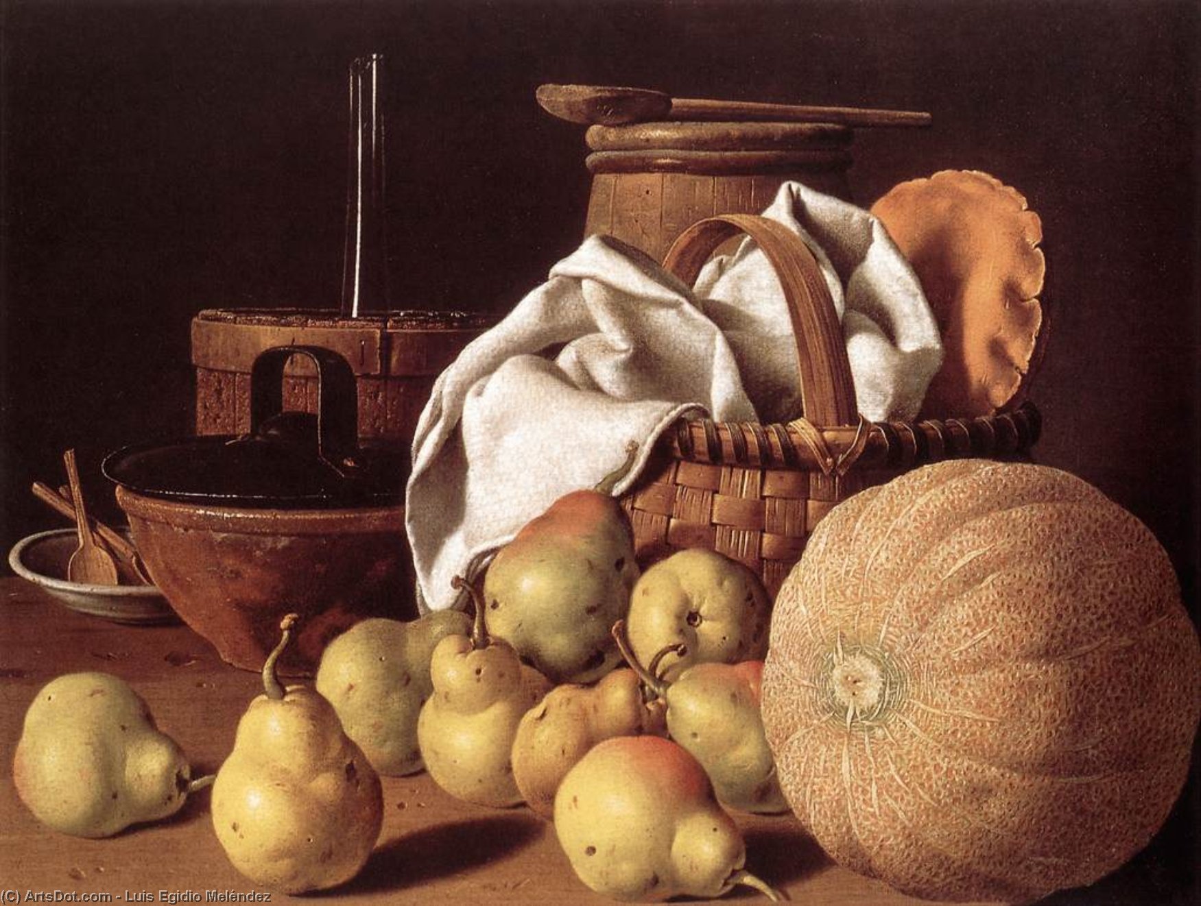 Still-life With Melon And Pears — Luis Egidio Meléndez