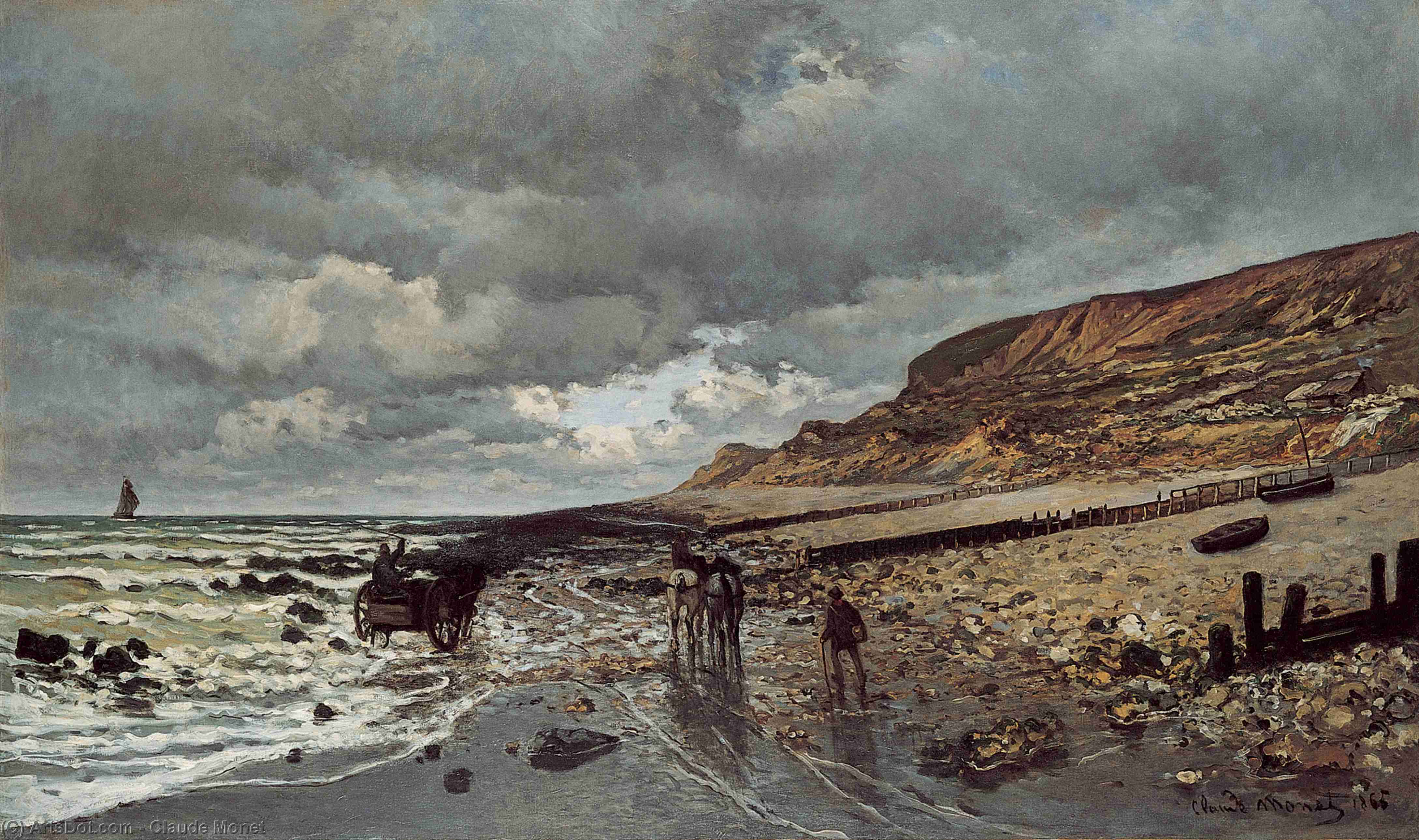 The Headland Of The Heve At Low Tide — Claude Monet