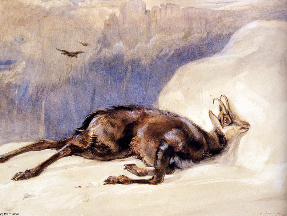 The Chamois, Sketched In The Tyrol — John Frederick Lewis