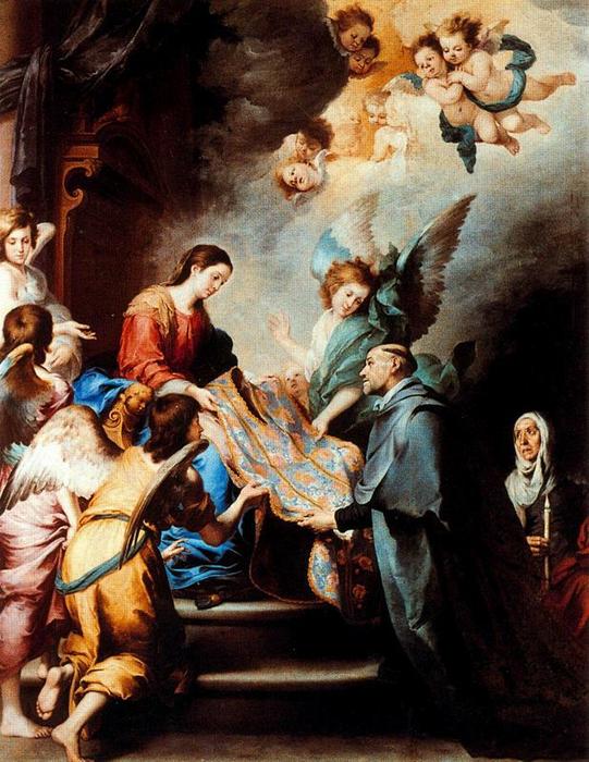 La Descensión De La Virgen Para Premiar Los Escritos De San Ildefonso — Bartolomé Esteban Murillo