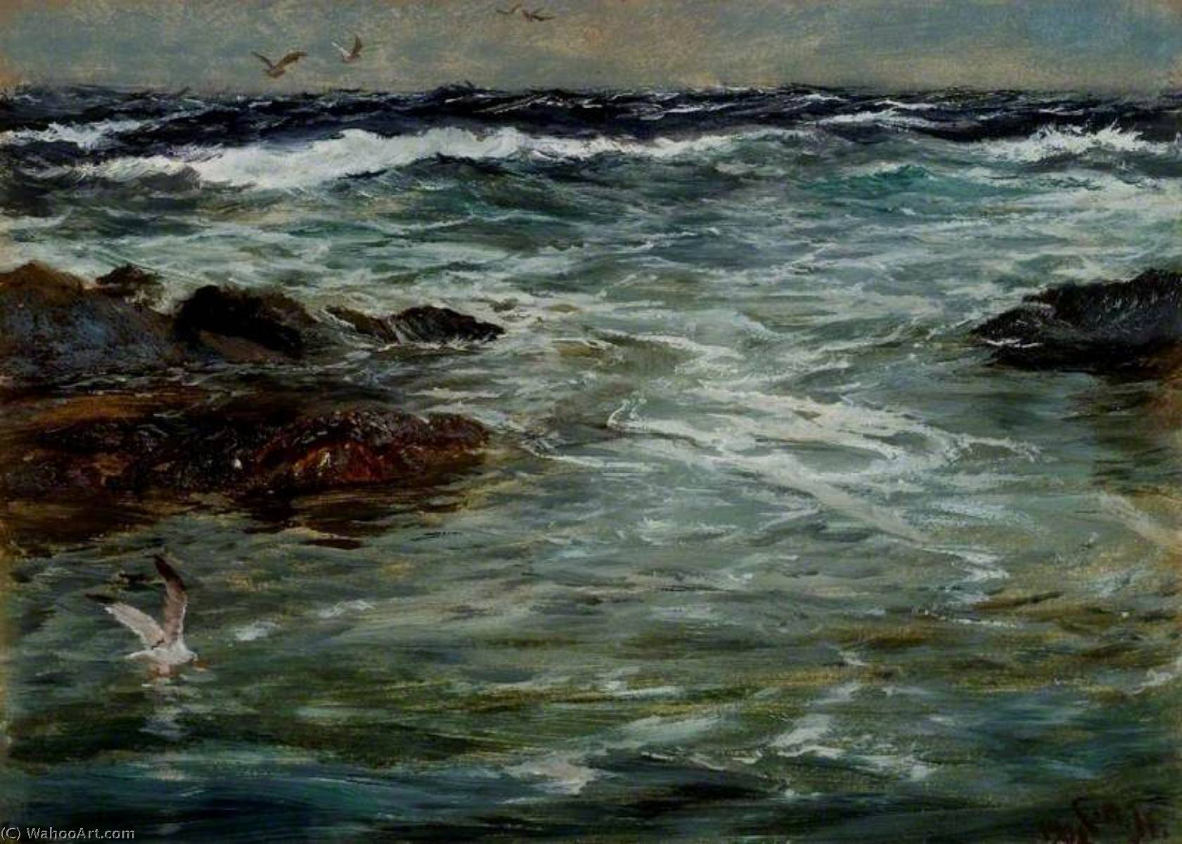 Sea Study At Portscatho, Cornwall — Charles Napier Hemy