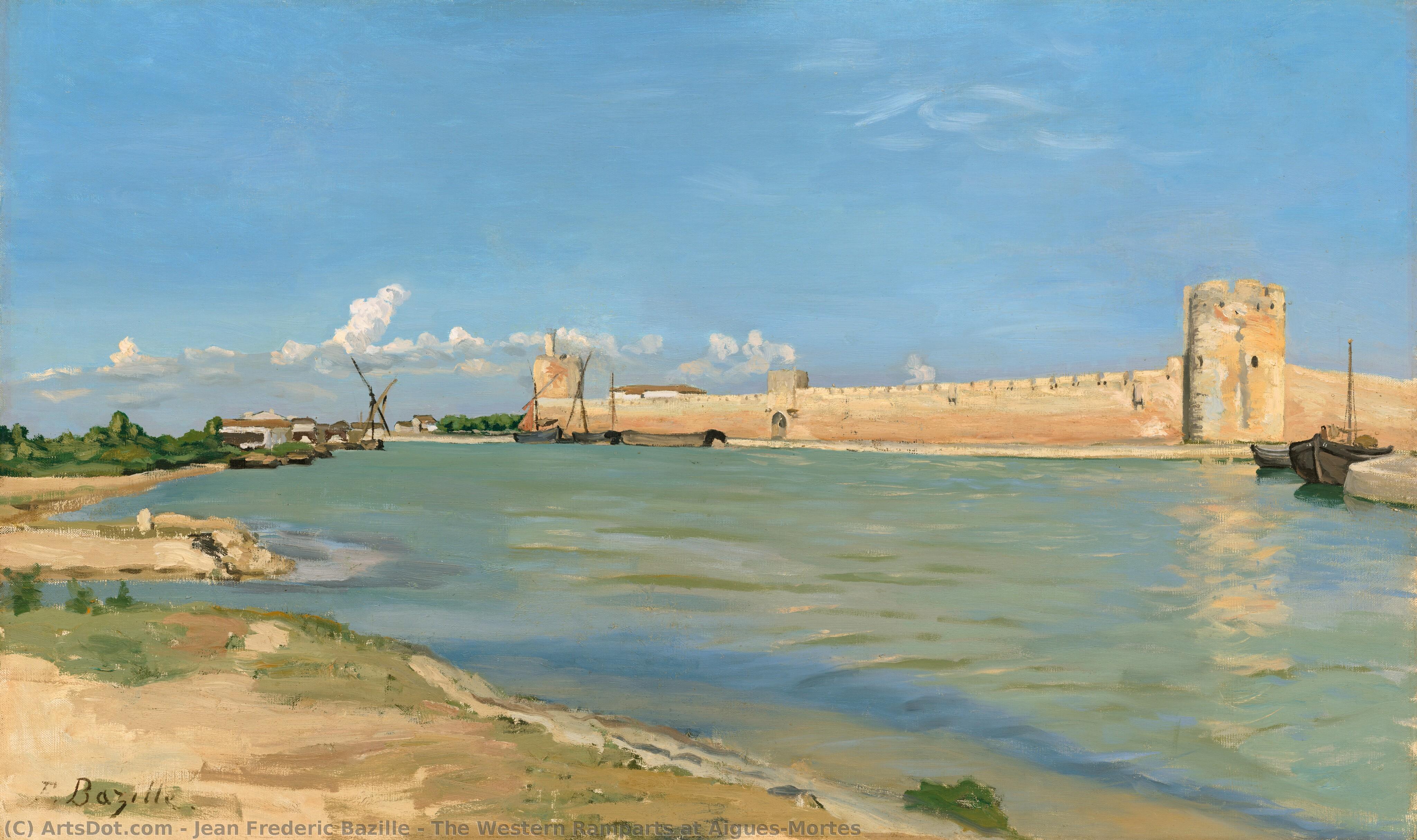 The Western Ramparts At Aigues-mortes — Frédéric Bazille