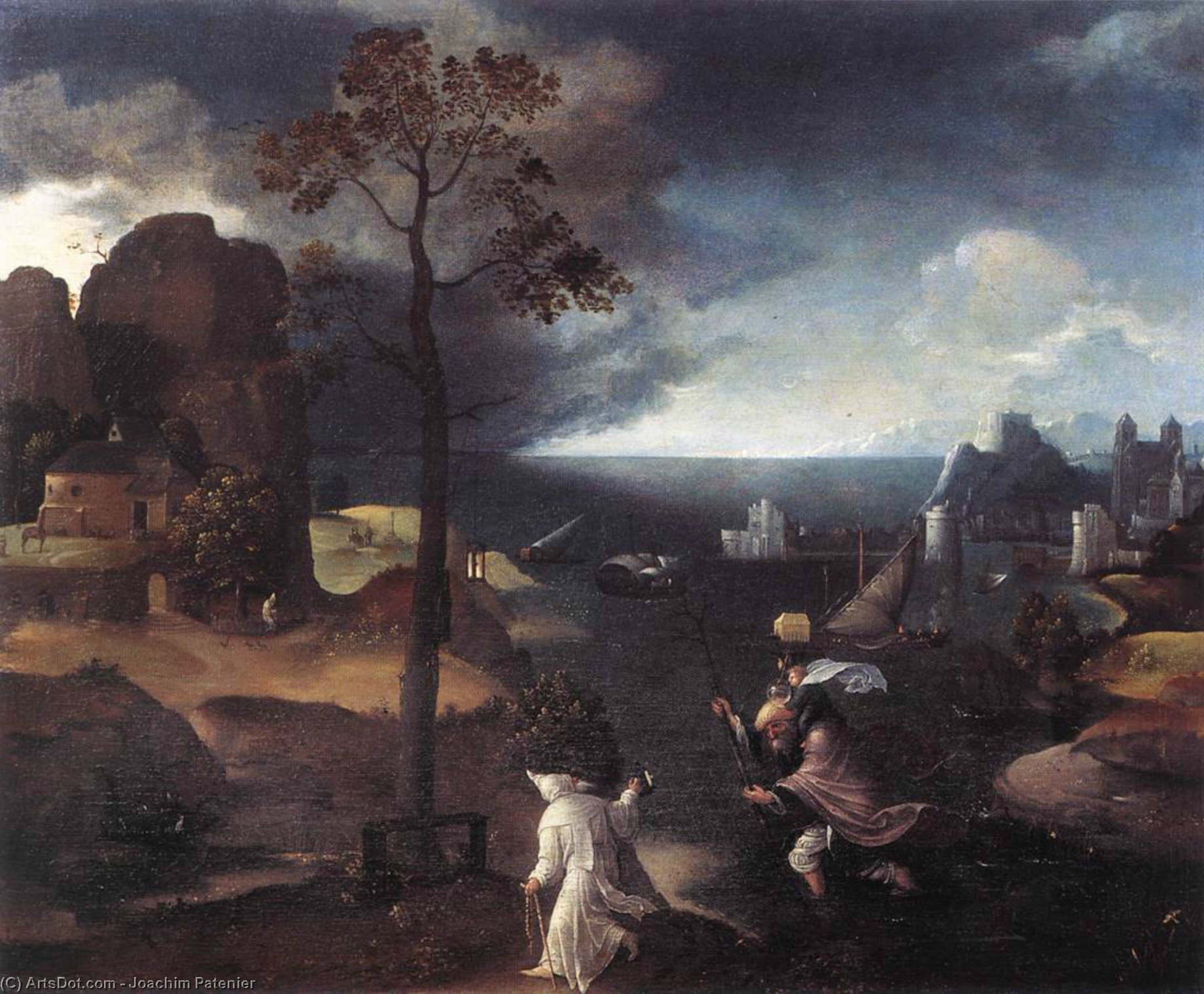 St Christopher Bearing The Christ Child — Joachim Patenier