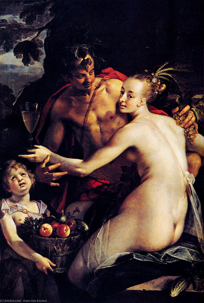 Bacchus, Ceres And Cupid — Hans Von Aachen