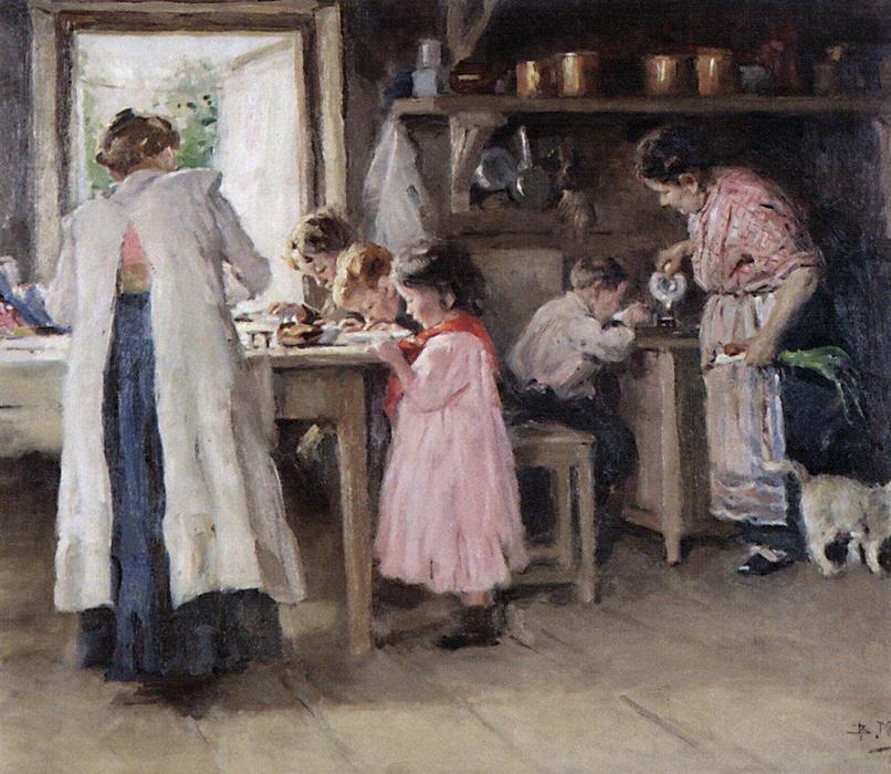 At The Kitchen — Vladimir Yegorovich Makovsky