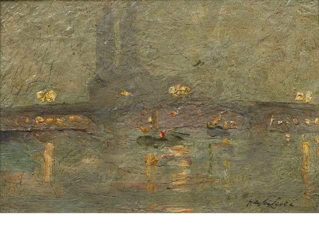 Battersea Bridge At Night — Richard Hayley Lever