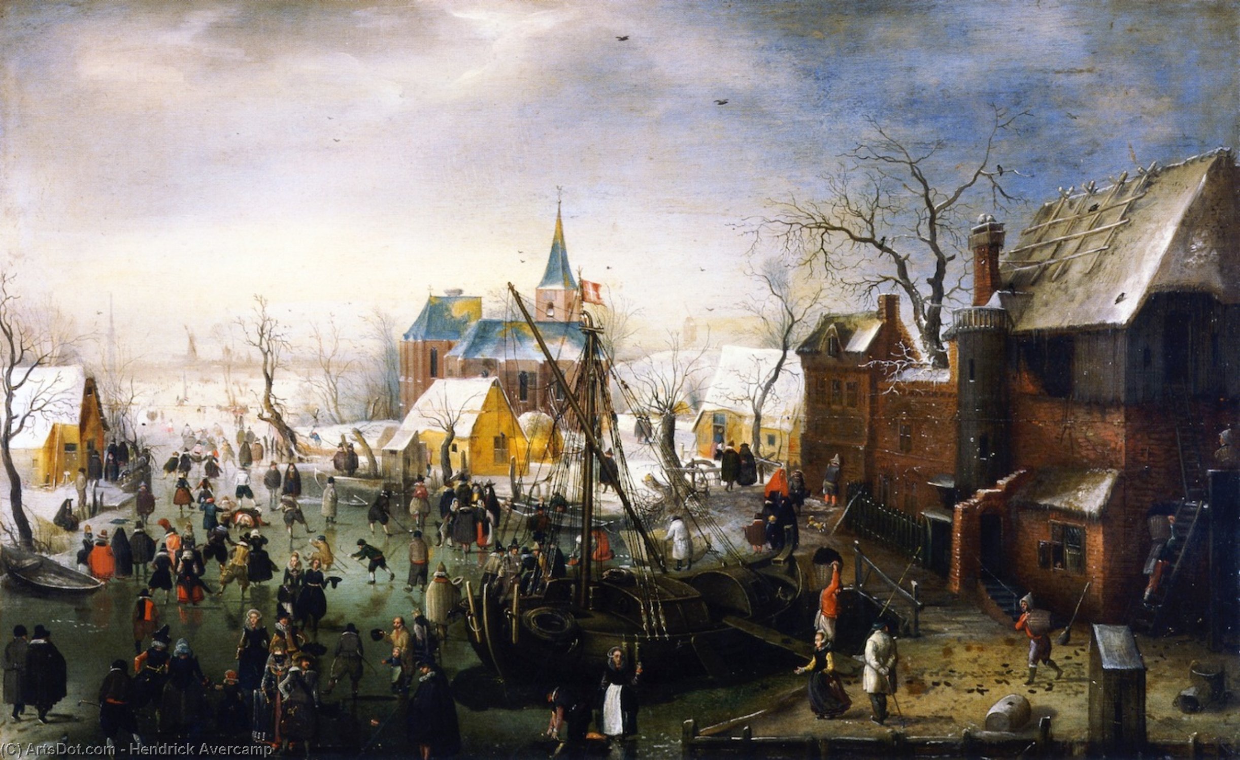 Winter Landscape With Peat Boat — Hendrick Avercamp