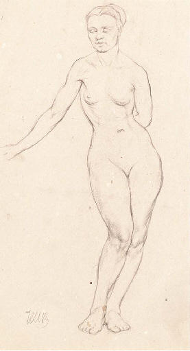 Standing Female Nude — Kuzma Petrov-vodkin