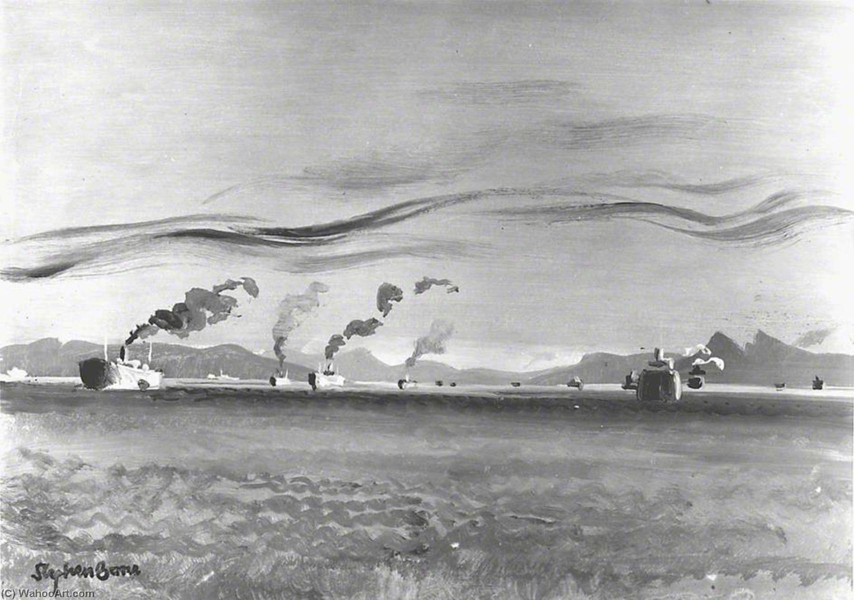Convoy Leaving Anchorage At Sunrise — Stephen Bone