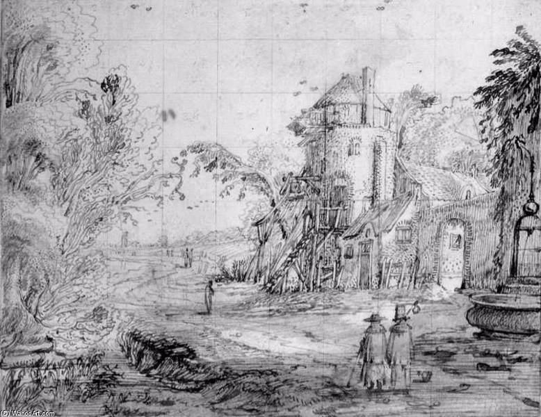 Landscape With Figures On A Road — Jan Van De Velde The Elder